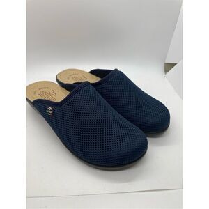 Fly Flot Women's Blue Anatomic Sole Anti Shock Wide Fit Clog Slip On Shoe Size 3